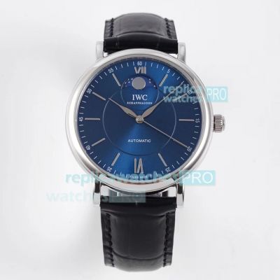 AI Factory Replica IWC Portofino Moonphase Watch Blue Dial 40MM